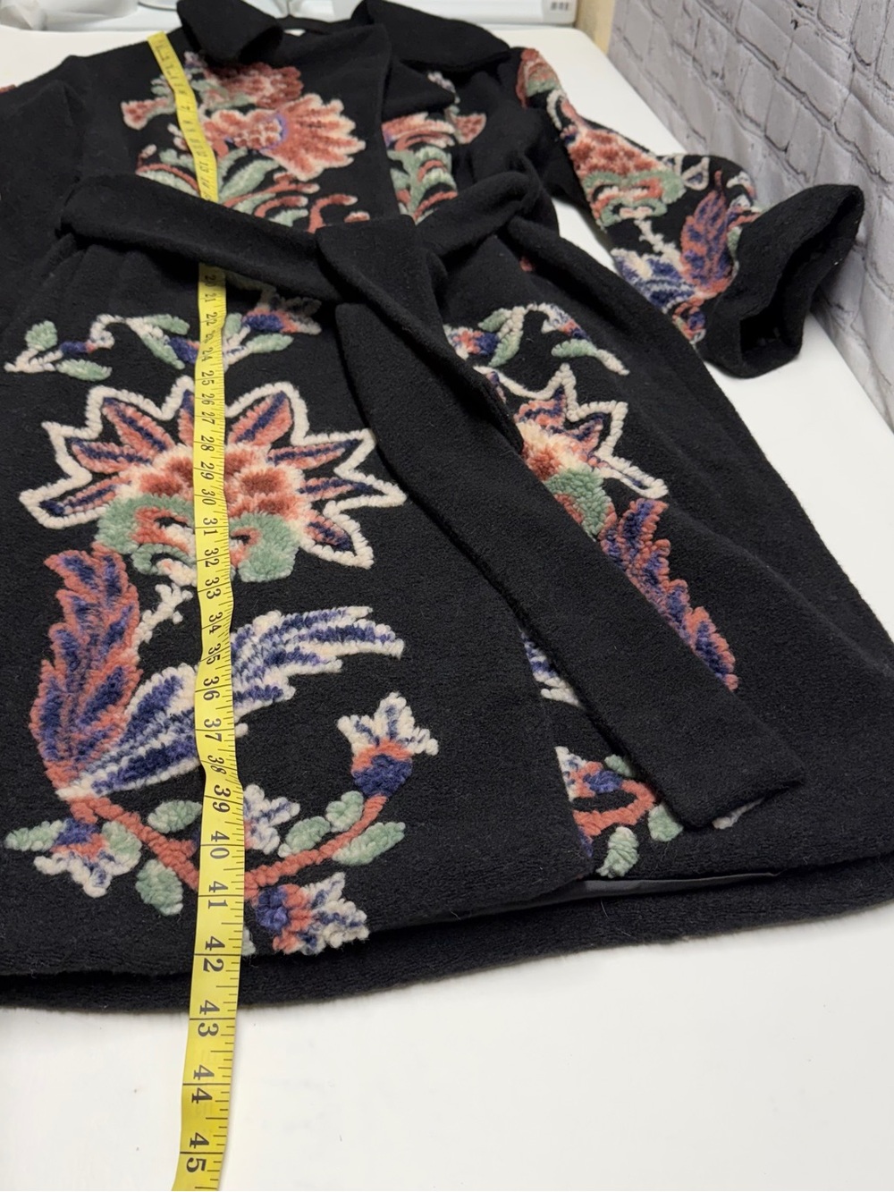 FARM Rio embroidered Black Coat with Multicolor size S NWT - Picture 5 of 16